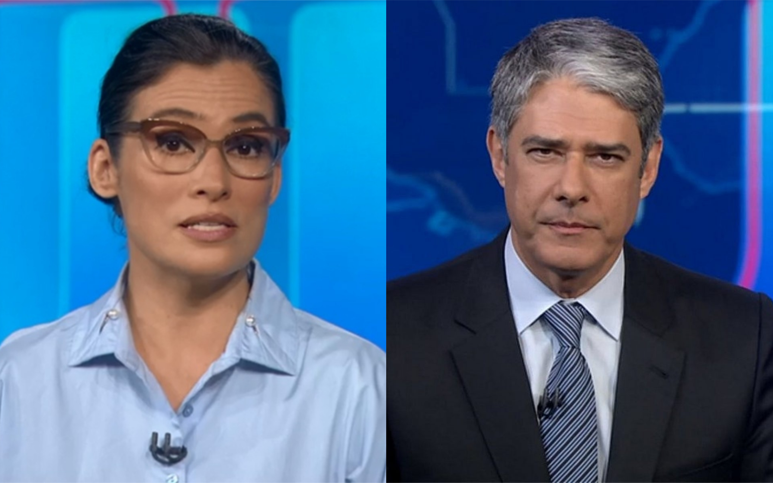 Renata Vasconcellos e William Bonner no Jornal Nacional (Foto: Divulgação)