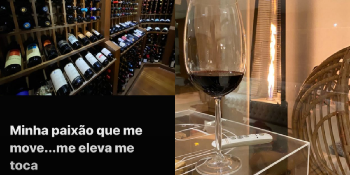 Geraldo Luís mostra seu vinho (Foto: Reprodução)