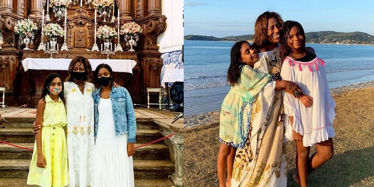 Glória Maria celebra aniversário em igreja ao lado das filhas (Foto: Reprodução/Instagram)