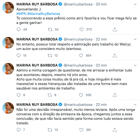 Marina Ruy Barbosa em textão no twitter (Foto: Reprodução)