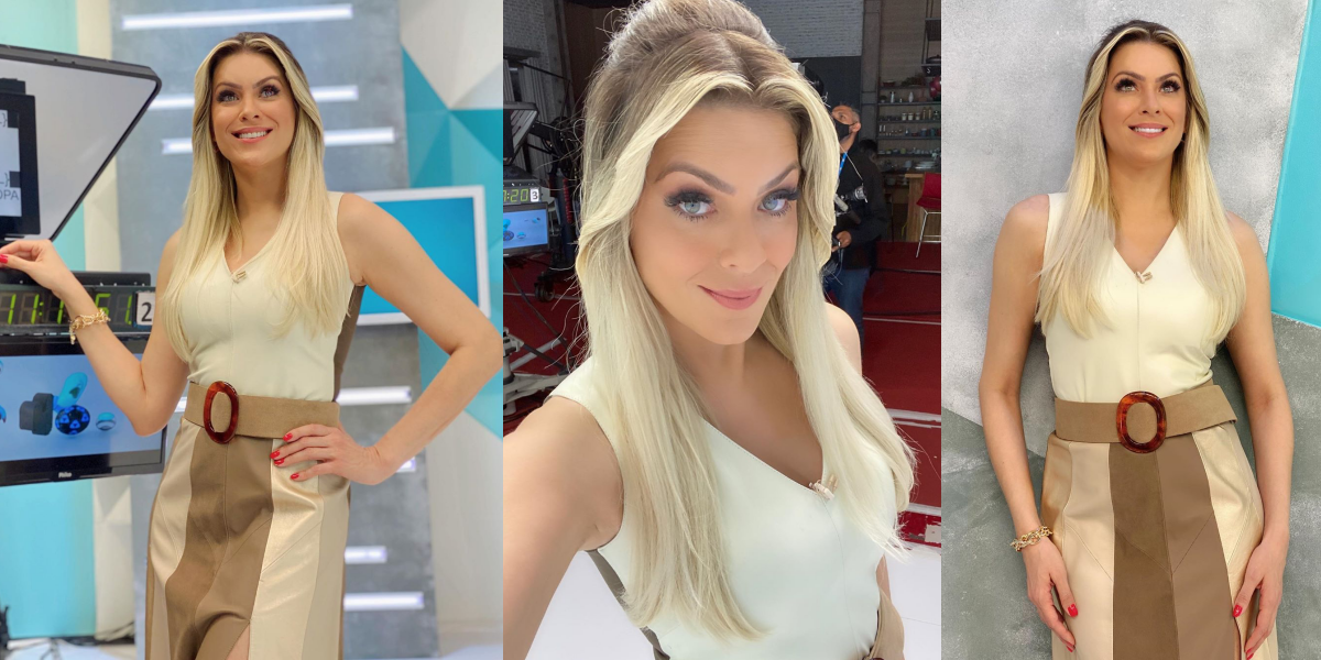 Renata posta série de imagens de seu look (Foto: Montagem)