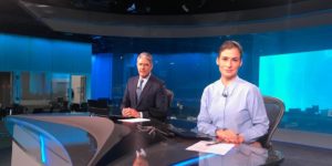 William Bonner e Renata Vasconcellos na bancada do Jornal Nacional (Foto: Reprodução)