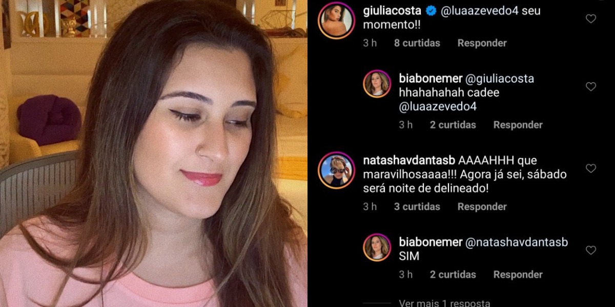 Bia Bonemer recebeu mensagem de Giulia Costa e Natasha Dantas (Foto: Reprodução/Instagram)