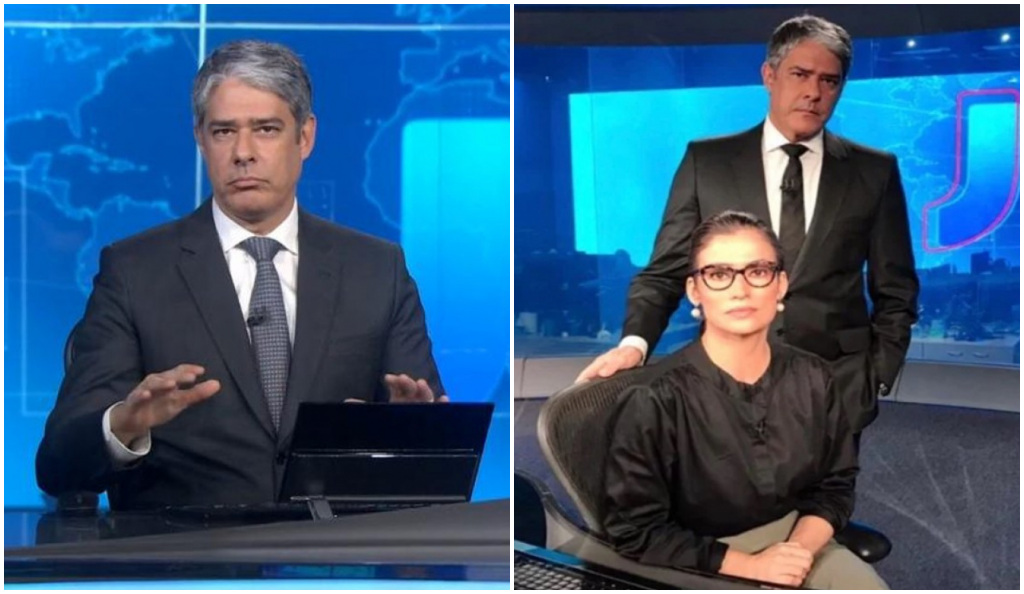 William Bonner e Renata apresentam o Jornal Nacional na Globo - Foto: Montagem