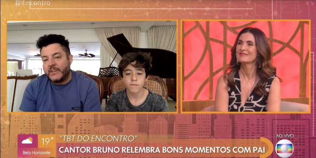 Bruno participou do programa Encontro Com Fátima Bernardes ao lado de Enzo Rabelo (Foto: Reprodução/TV Globo)