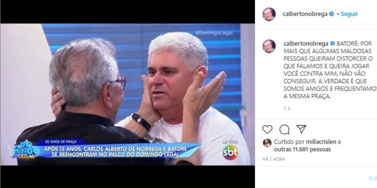 Carlos Alberto de Nóbrega fez desabafo sobre Batoré (Foto: Reprodução/Instagram)