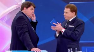 Datena e Silvio Santos durante programa do dono do SBT - Foto: Reprodução