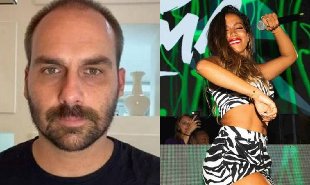 Eduardo Bolsonaro manda recado para Anitta (Foto: Montagem)