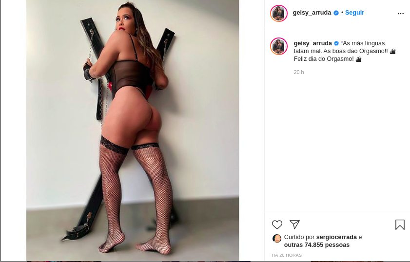 Geisy Arruda voltou a esquentar o clima nas redes sociais entre os seguidores após mais uma publicação ousada (Foto: Reprodução/ Instagram)