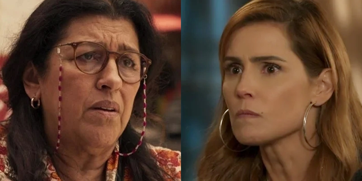 Regina Casé (Lurdes) em Amor de Mãe e Deborah Secco (Alexia) em Salve-se Quem Puder; novelas terão menos capítulos (Foto: Reprodução/Globo/Montagem)