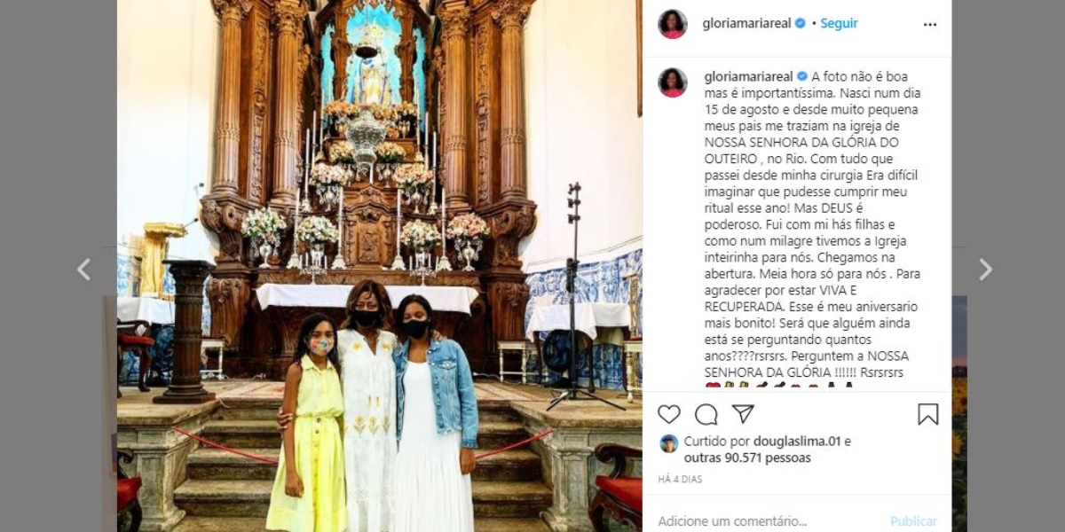 Glória Maria comemorou aniversário com as filhas (Foto: Reprodução/Instagram)