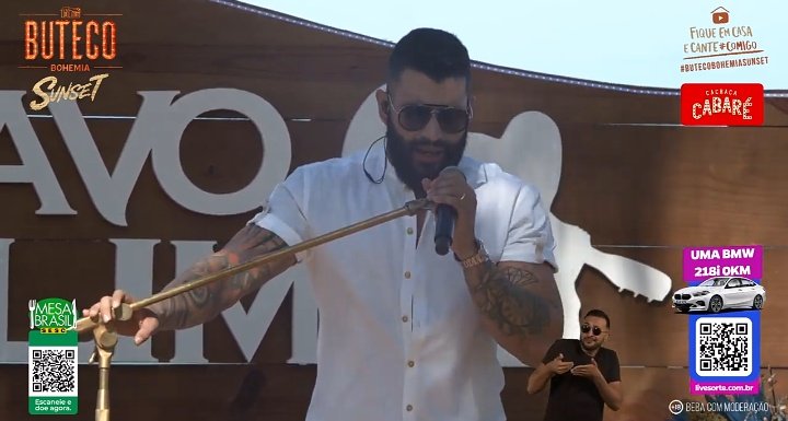 Gusttavo Lima confessou durante sua live que já fumou maconha (Foto: Reprodução)