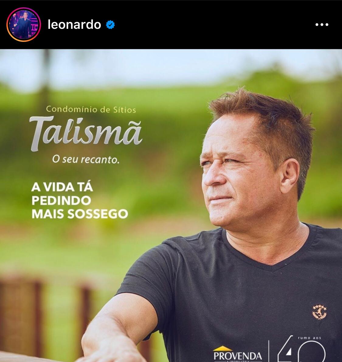 Leonardo em anúncio de condomínio (Foto: Reprodução)