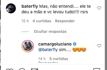 Luciano Camargo respondeu um seguidor (Foto: reprodução/Instagram)