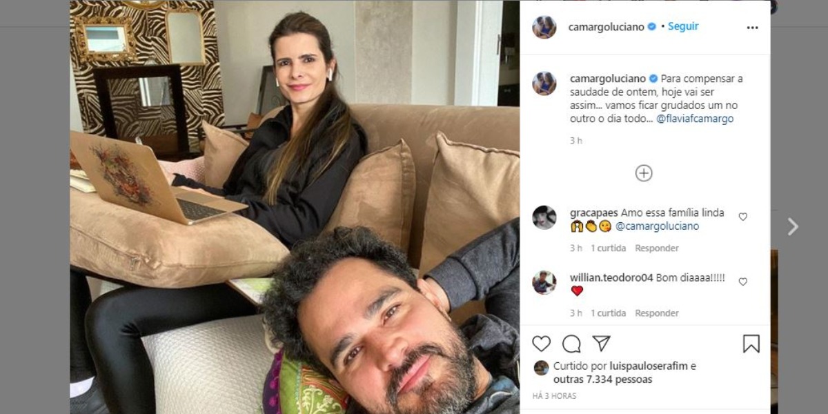 Luciano Camargo e Flávia Camargo (Foto: Reprodução/Instagram)