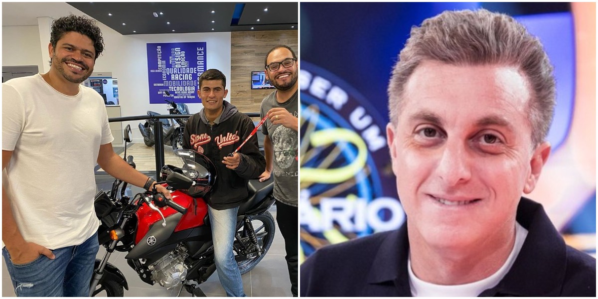 Matheus Ceará furou o olho de Luciano Huck e presenteou Matheus Pires primeiro (Reprodução)