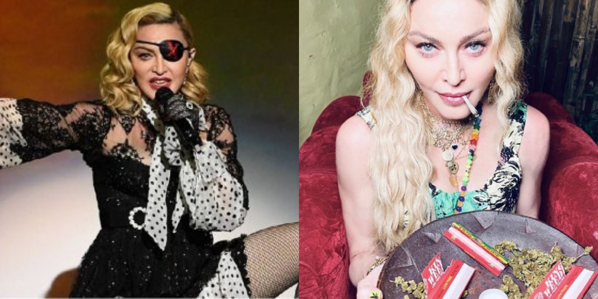 Madonna celebra 62 anos de idade fumando maconha (Foto: Reprodução)