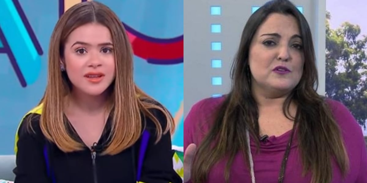 Maisa Silva no Programa da Maisa e Fabíola Reipert no A Hora da Venenosa; quadro de fofocas teve o dobro de audiência (Foto: Reprodução/SBT/Record)