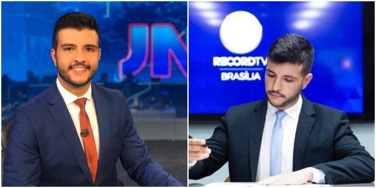 Matheus Ribeiro, ex-âncora do Jornal Nacional e agora jornalista da Record - Foto: Montagem