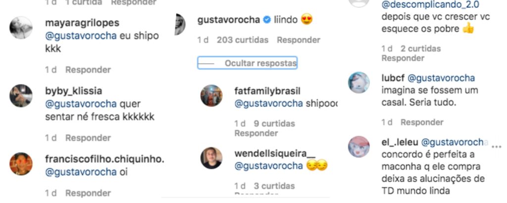 João Guilherme recebeu vários comentários no Instagram, após famoso dar em cima dele (Foto montagem) 