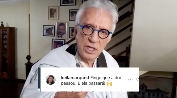 Moacyr Franco foi confortado pelos seguidores (Foto: montagem)