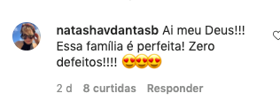 Natasha Dantas comentou na postagem de Bia Bonemer (Reprodução)