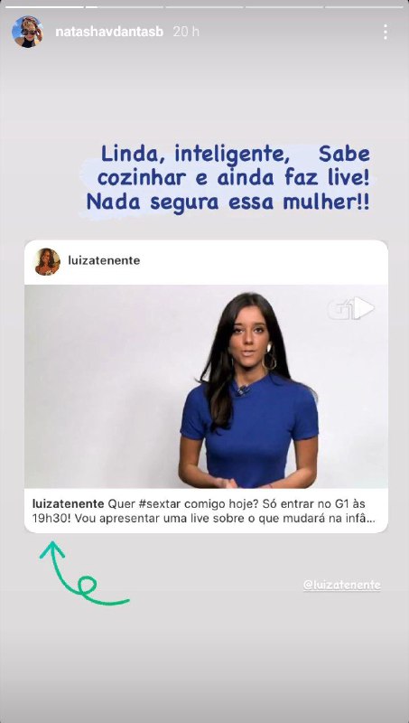 Natasha Dantas fez declaração para mulher, a jornalista Luiza Tenente, sobrinha de William Bonner (Foto: Reprodução/ Instagram)