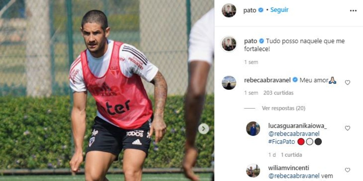 Pato recebeu mensagem de amor de Rebeca Abravanel (Foto: Reprodução/Instagram)