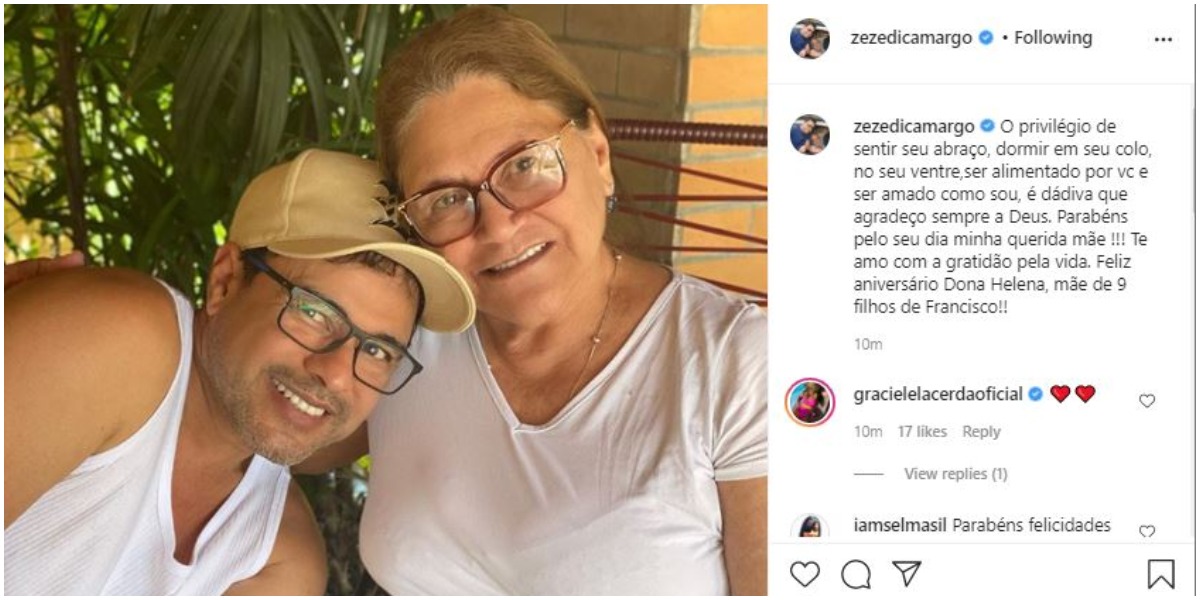 Zezé di Camargo e dona Helena (Foto: Reprodução)