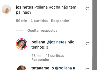 Poliana Rocha informou que não tem pai (Foto: Reprodução/ Instagram)