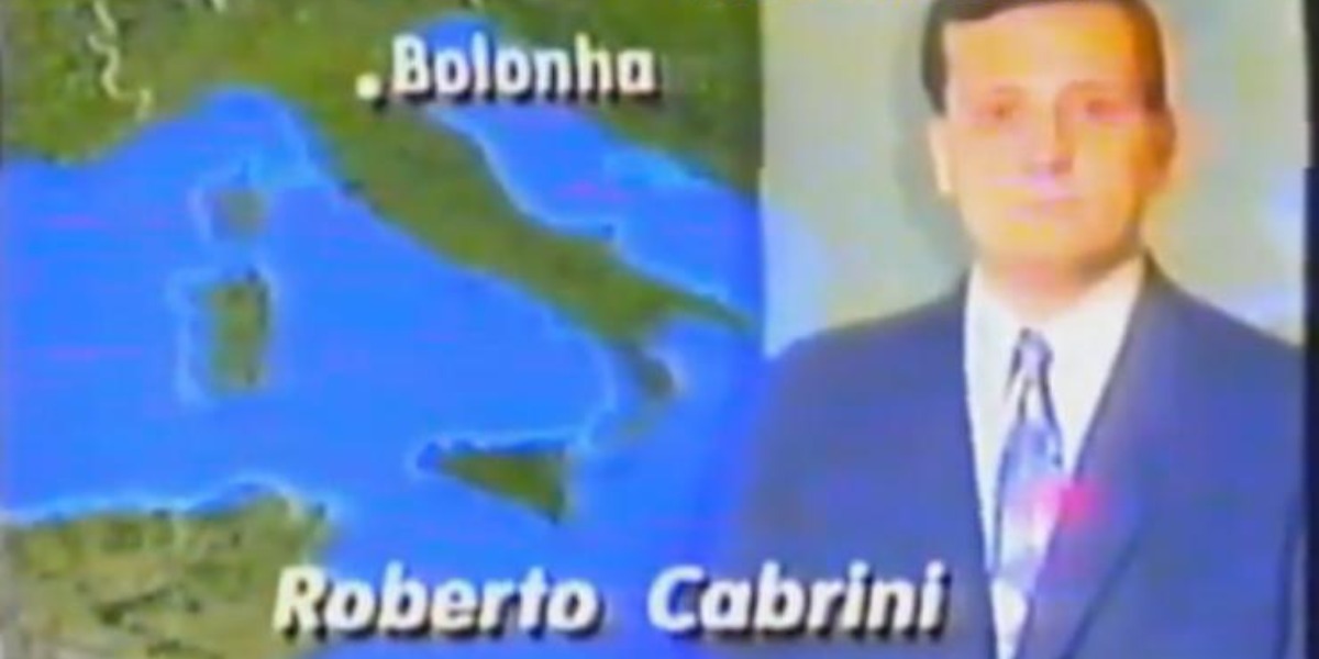 Roberto Cabrini noticiou a morte de Ayrton Senna no Plantão Globo (Foto: Reprodução/TV Globo)