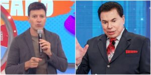 Rodrigo Faro brincou com Silvio Santos em seu programa - Foto: Montagem