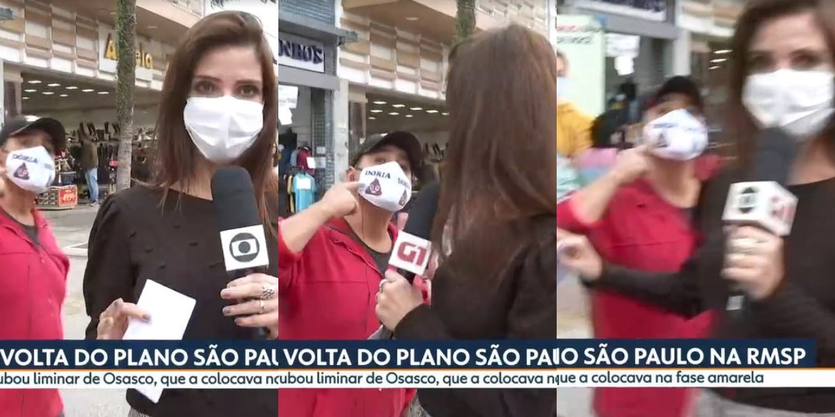 Sabina Simonato foi interrompida durante o SP1 (Foto: Reprodução/TV Globo)