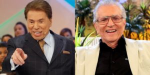 Silvio Santos e Carlos Alberto de Nóbrega (Foto: Lourival Ribeiro/Divulgação/SBT)