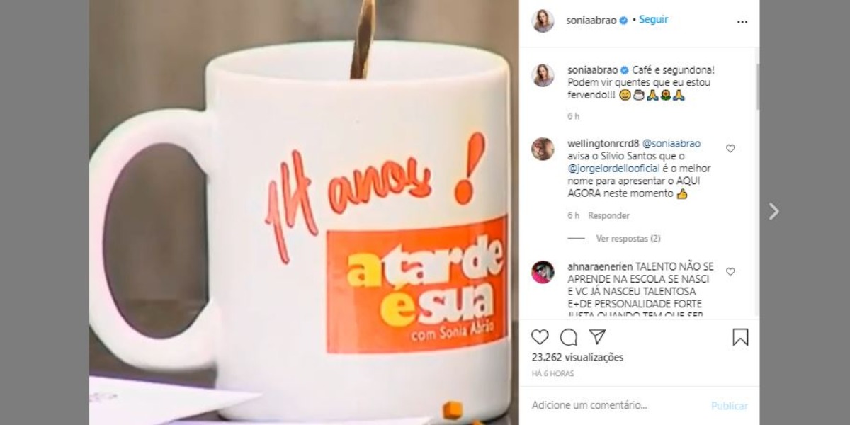 Sonia Abrão fez post nas redes sociais (Foto: Reprodução/Instagram)