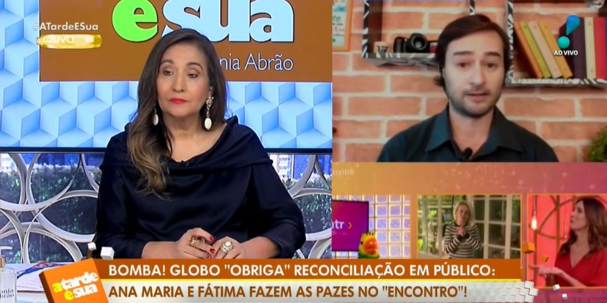 Sonia Abrão com Alessandro Lo-Bianco no programa A Tarde é Sua (Foto: Reprodução/RedeTV!)