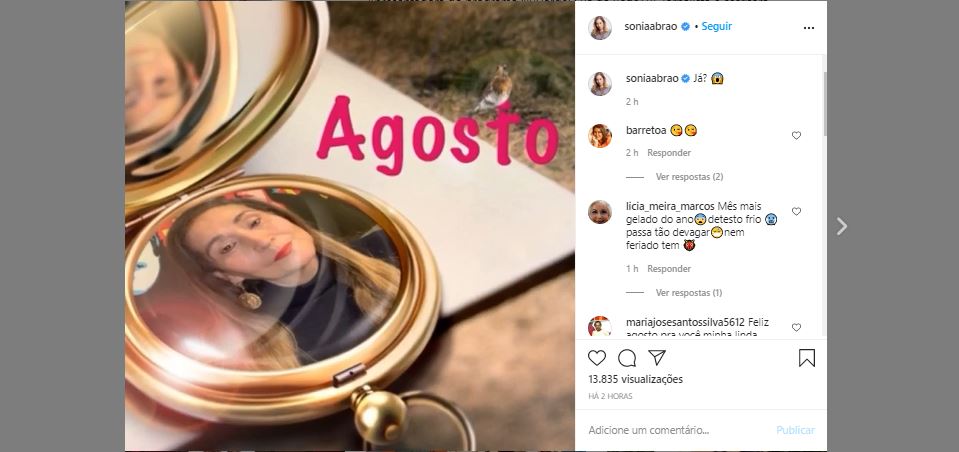 Sonia Abrão se surpreendeu com fim do mês (Foto: Reprodução/Instagram)