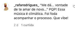 Comentário noa publicação de Thiaguinho (Foto: reprodução/Instagram)