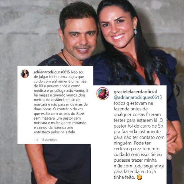 Graciele Lacerda rebateu uma seguidora (Foto: montagem)