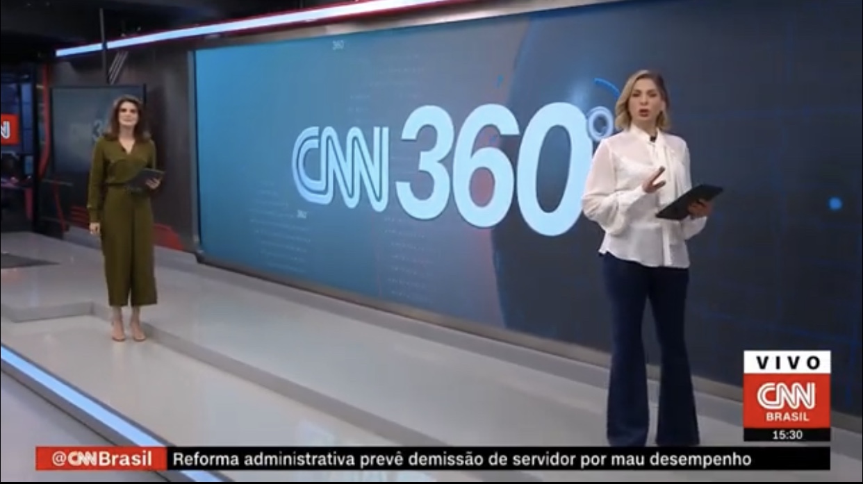 Carol Nogueira e Daniela Lima no novo cenário do 360º (foto: Reprodução/CNN Brasil)