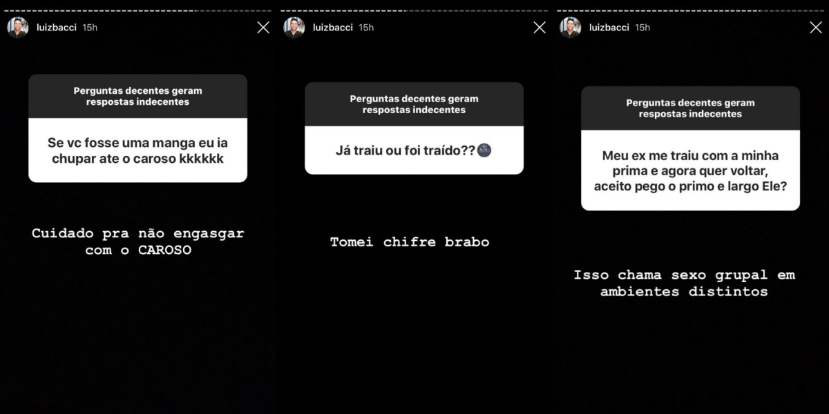 Luiz Bacci responde perguntas no Instagram Stories (Foto: Montagem)