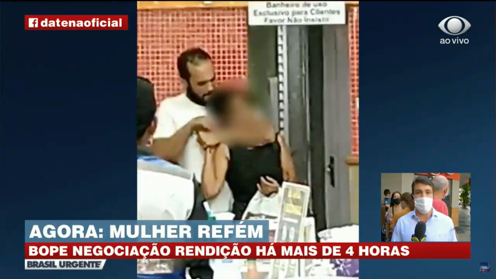 Datena em cobertura ao vivo na Band (Foto: Reprodução)