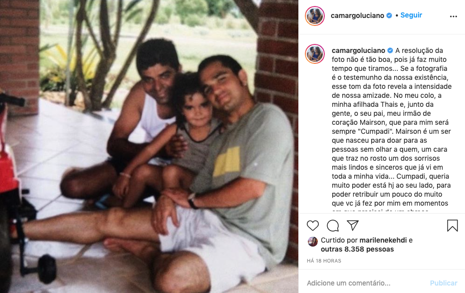 Cantor sertanejo em foto no Instagram (Foto: Reprodução)