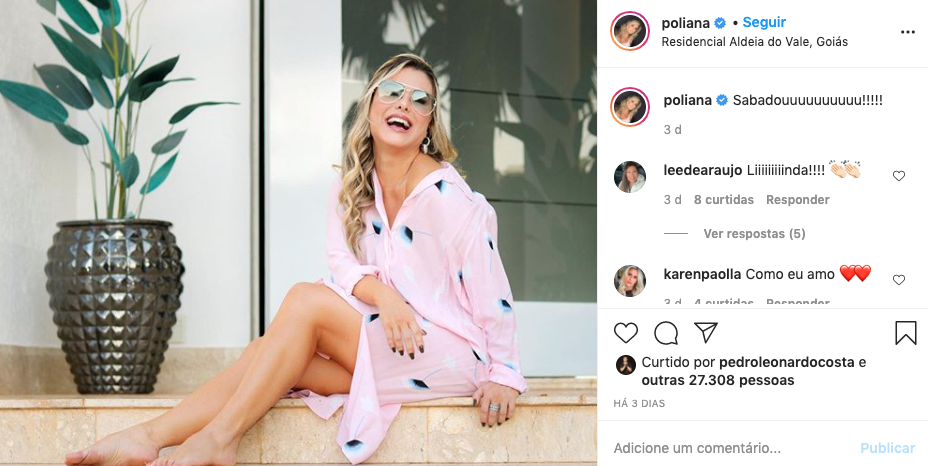 Poliana Rocha em publicação no Instagram (Foto: Reprodução)