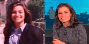 Renata Vasconcellos já ponta como figurante de novela e também trabalhou como modelo antes do Jornal Nacional (Foto: Reprodução)