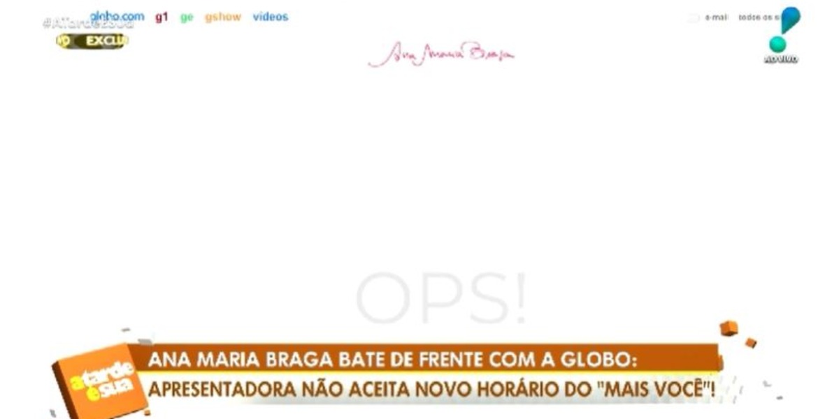 Anúncio de Ana Maria Braga até foi retirado do ar na última horas (Foto: Reprodução/RedeTV!)