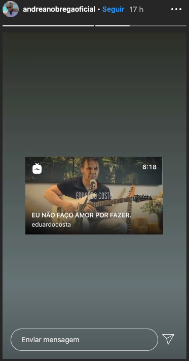 Andréa Nóbrega compartilhou um vídeo de Eduardo Costa (Foto: reprodução/Instagram)