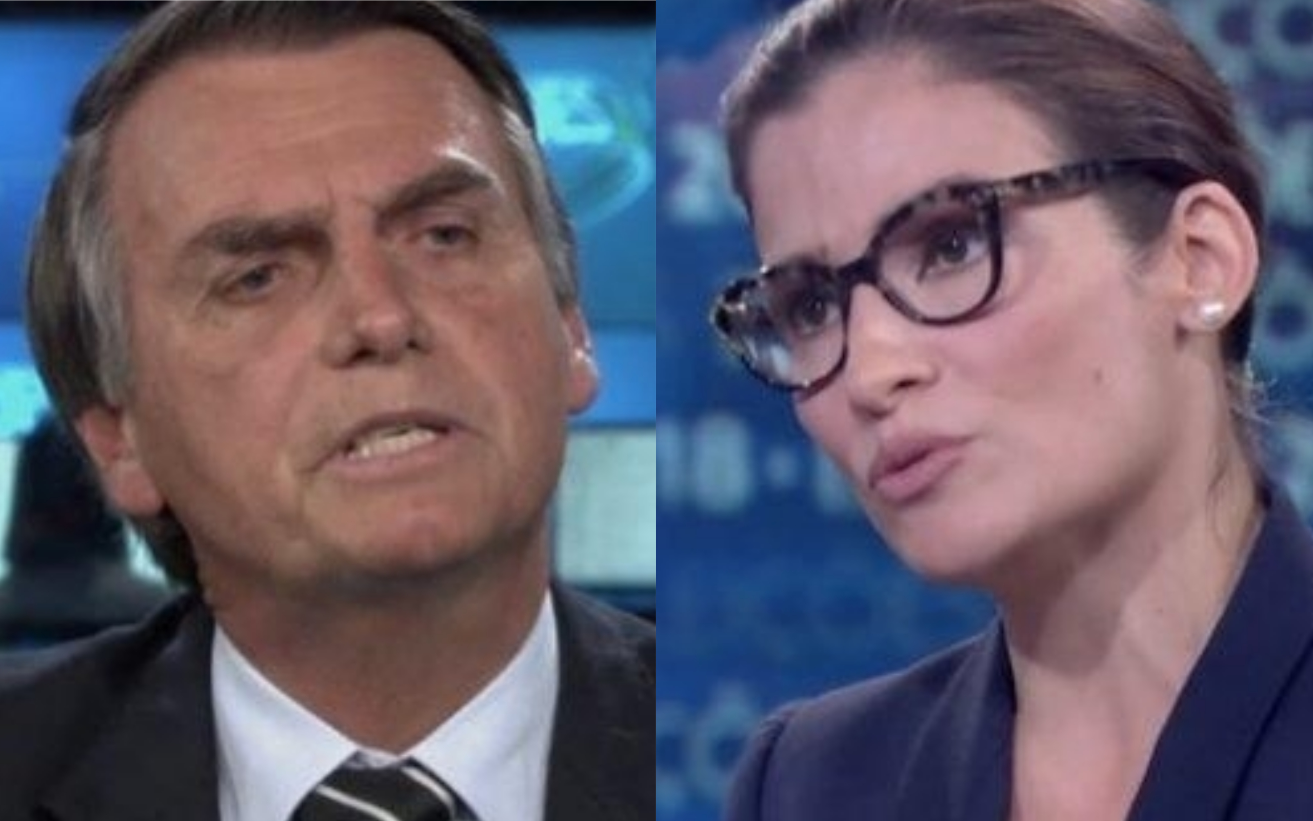 Jair Bolsonaro e Renata Vasconcellos (Foto: Divulgação)