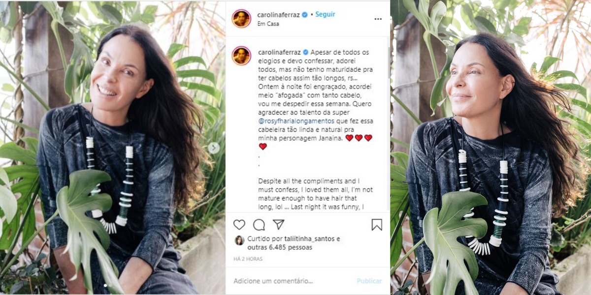 Carolina Ferraz cortará o cabelo após interpretar personagem em websérie (Foto: Reprodução/Instagram)