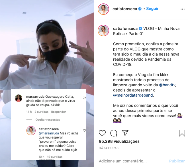 Catia Fonseca rebateu uma seguidora (Foto: reprodução/Instagram)